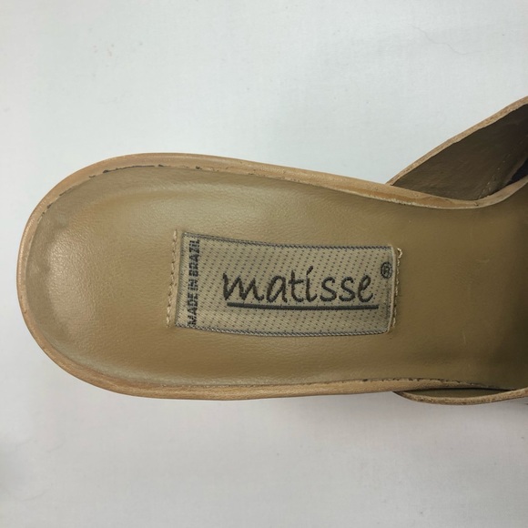Matisse Tan Cut Out Leather Mules/Clogs Size7M - Picture 6 of 7